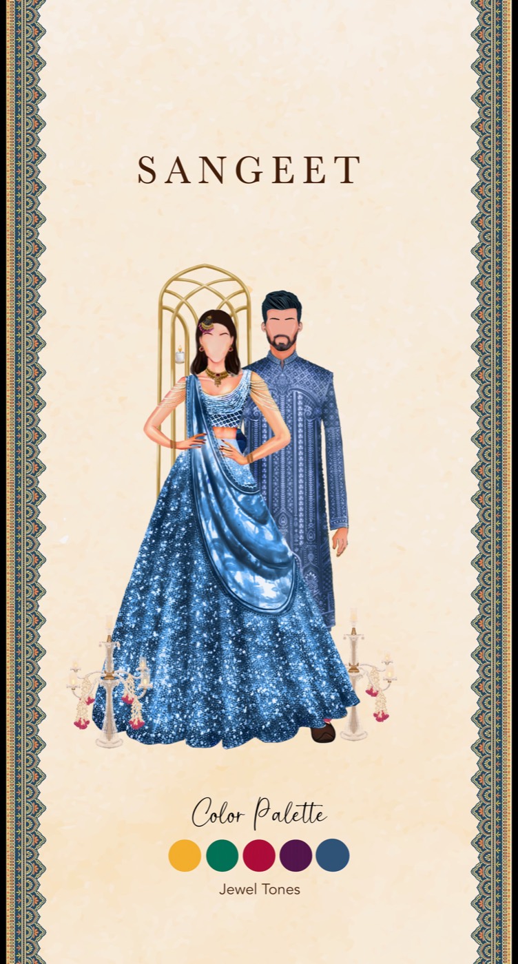 Illustrated Sangeet attire guide
