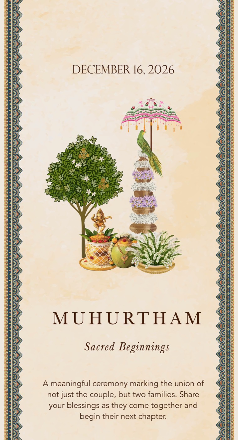 Illustrated Muhurtham itinerary