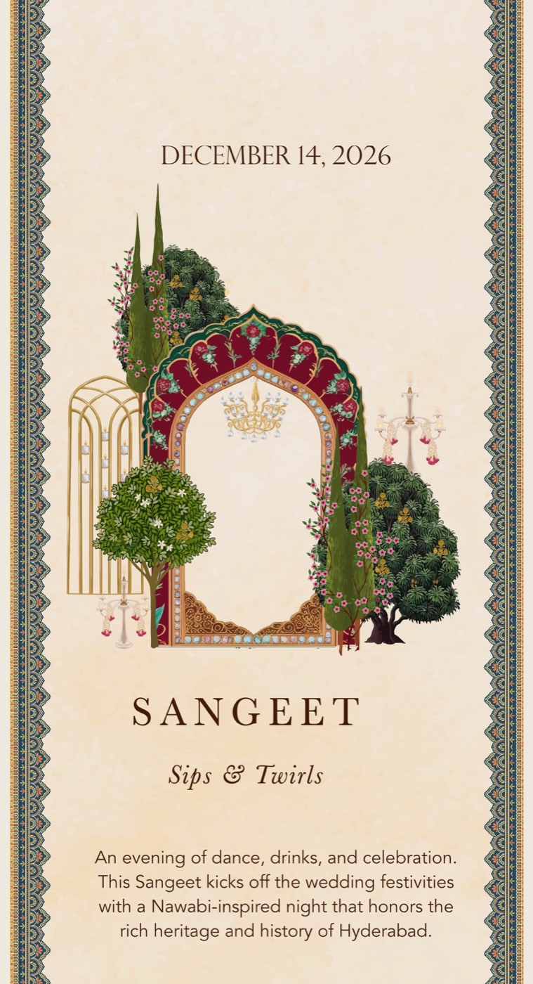 Illustrated Sangeet itinerary